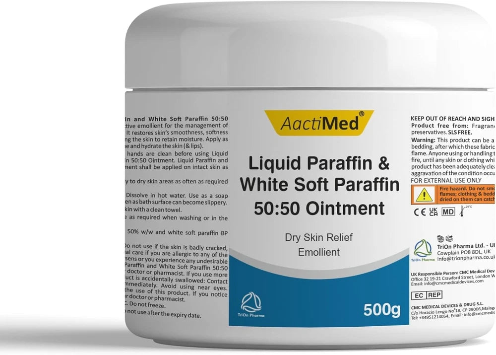 AactiMed Paraffin Ointment with Liquid Paraffin &White Soft Paraffin 50:50 |500g