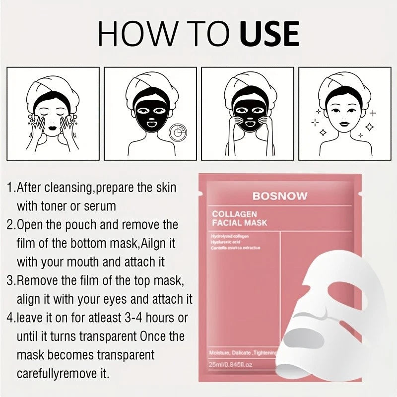 5Pcs Overnight Korean Bio Collagen Real Deep face Mask Brightening Hydrating