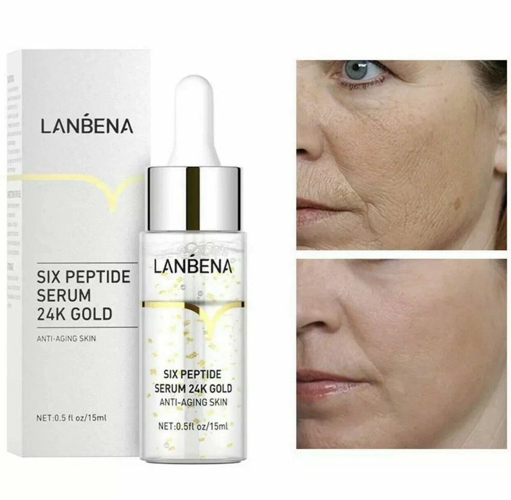 2*Wrinkle Firm Peptide 24K Gold Collagen Face Serum Hyaluronic Acid Anti Aging
