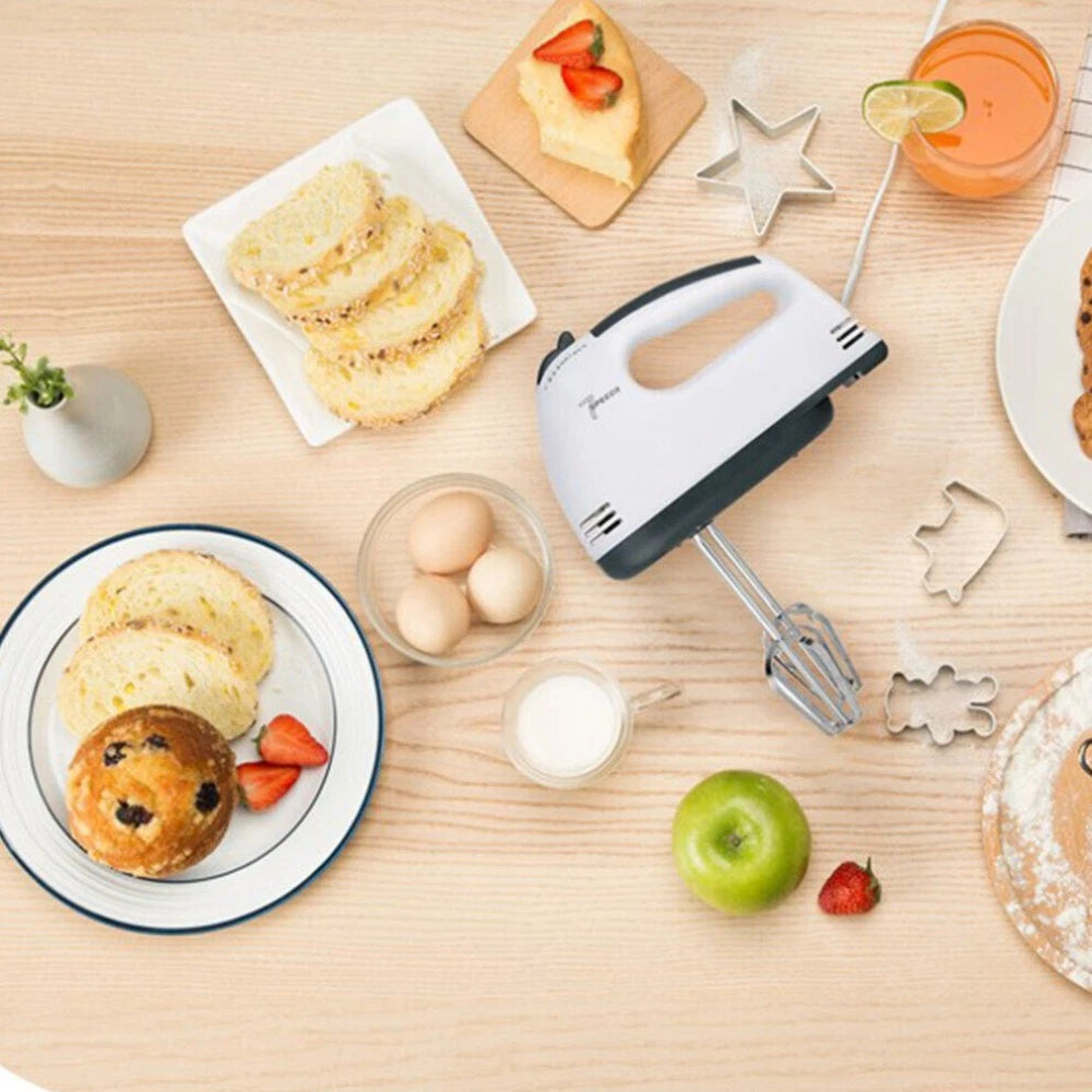 7 Speed Electric Hand Held Mixer Electronic Handheld Whisk Food Blender Cake cz