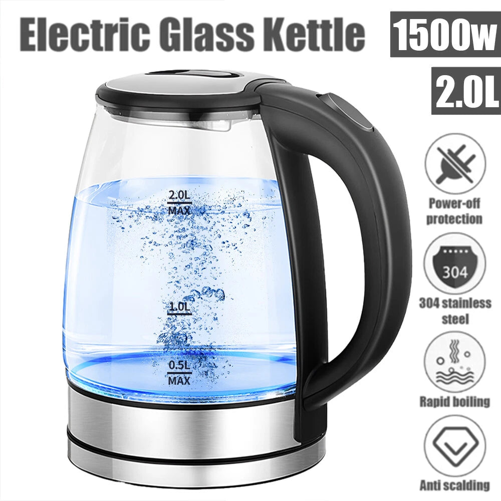 0.6/2/2.3L Portable Fast Boil Electric Quiet Stainless Steel Travel Kettle Jug~