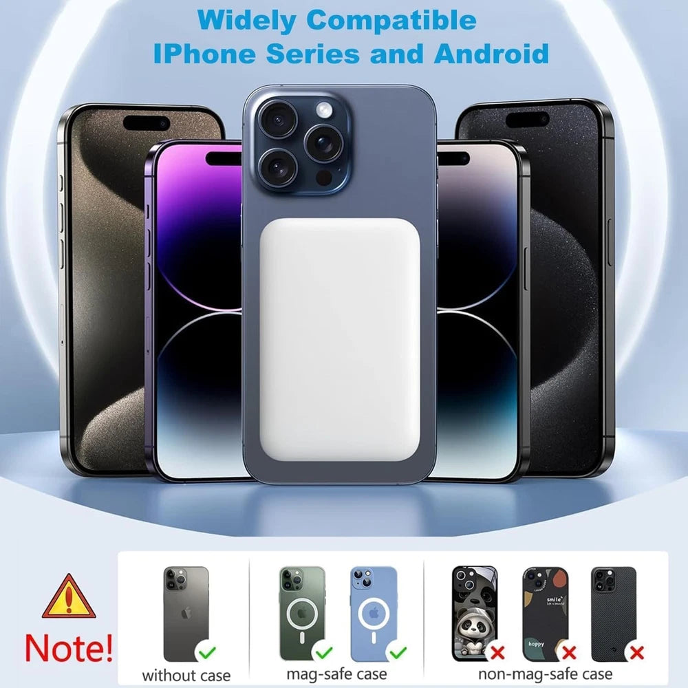 900000mAh Power Bank Magnetic Battery USB Pack Wireless Fast Charger for iPhone