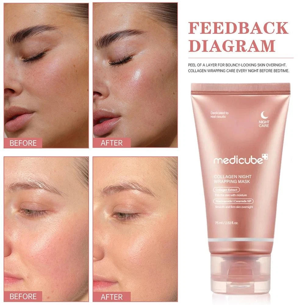 Collagen Night Wrapping Mask Overnight Wrapping Peel Off Natural Facial Mask 75⊙