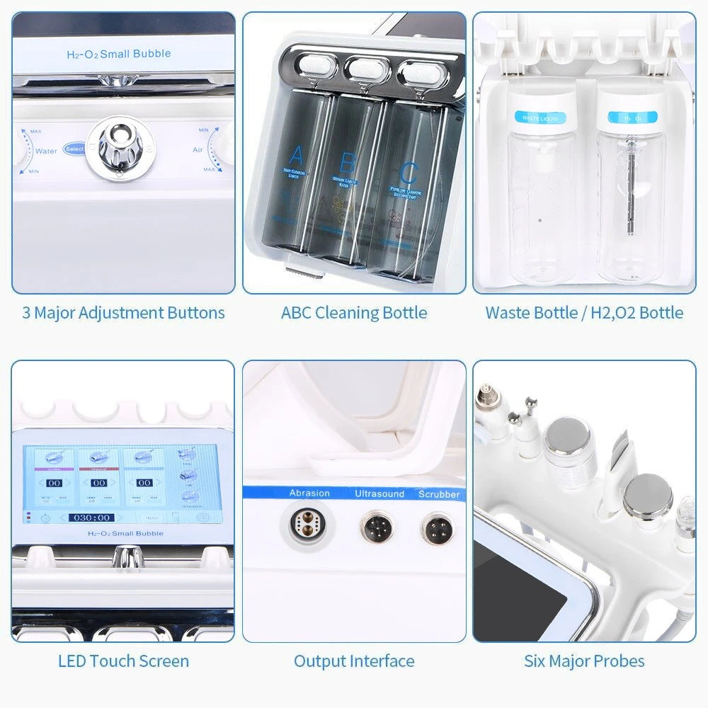 6/7 in1 Hydra Water Facial Cleaner Aqua Peel Hydro Dermabrasion Beauty Machine