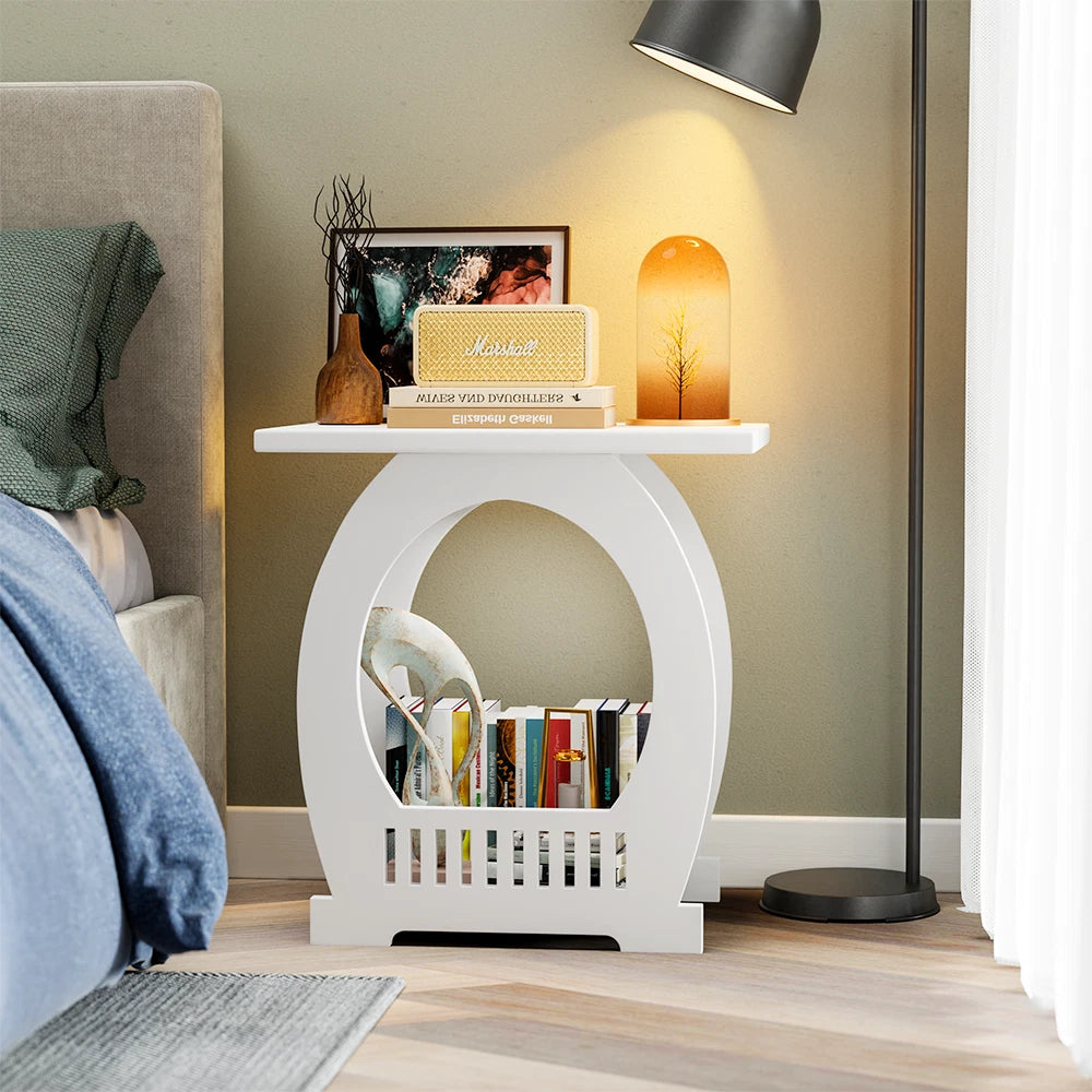Small Bedside Table Cabinet Side End Coffee Tea Table Nightstand Storage Shelf