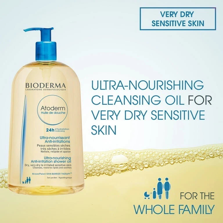 Bioderma Atoderm Ultra Nourishing Shower Oil 1 Litre - Dry & Sensitive Skin