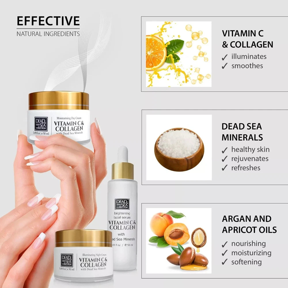 Dead Sea Collection Collagen Vitamin C Anti-aging 3in1 Facial Kit