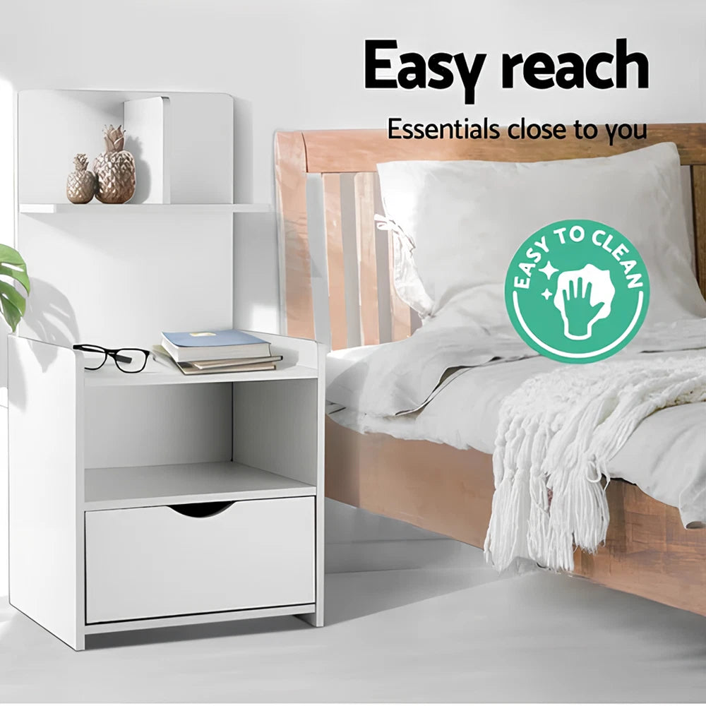 Bedside Table Drawer Cabinet End Side Table Bedroom Furniture Storage Nightstand