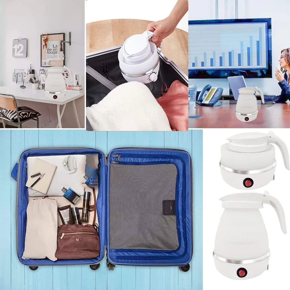 600ML Electric Kettle Camping Kettle Foldable Travel Kettle Silicone Portable UK