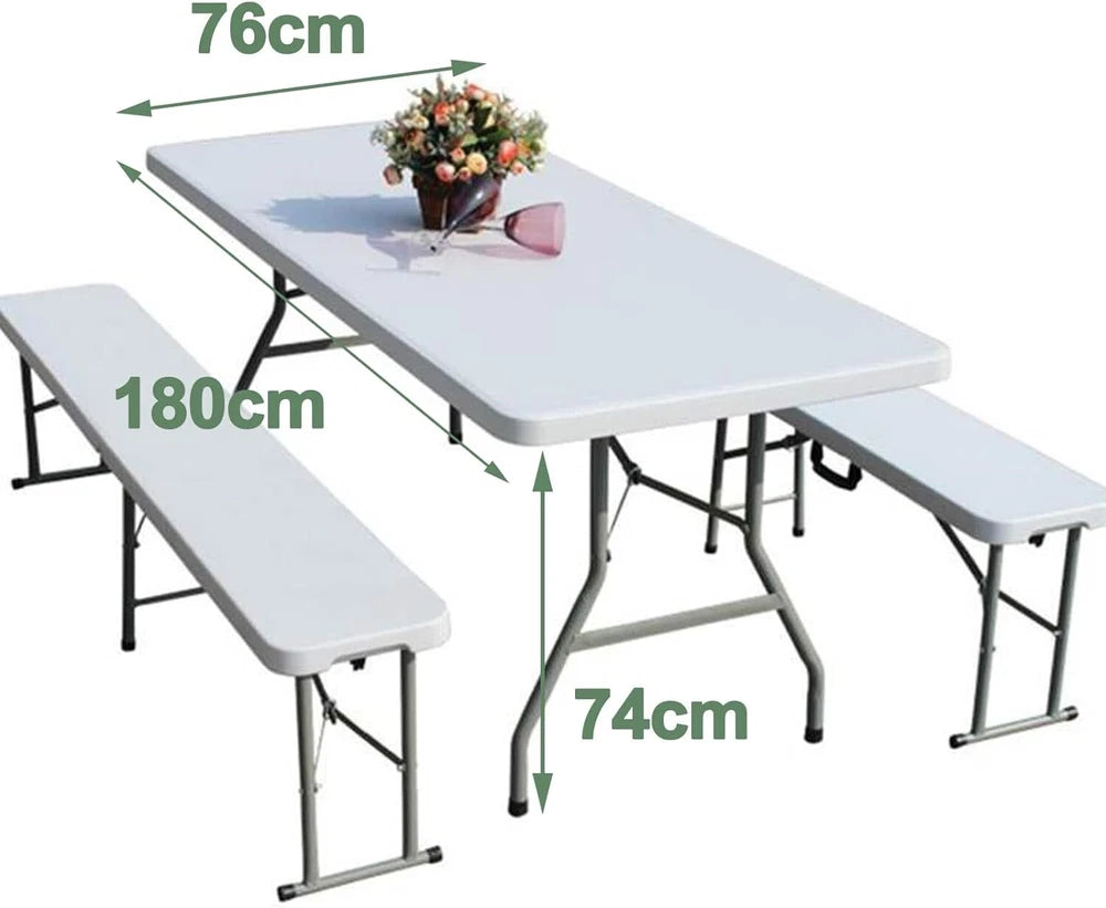 4ft/6ft Trestle Folding Table Indoor Outdoor Garden Plastic Picnic BBQ Catering