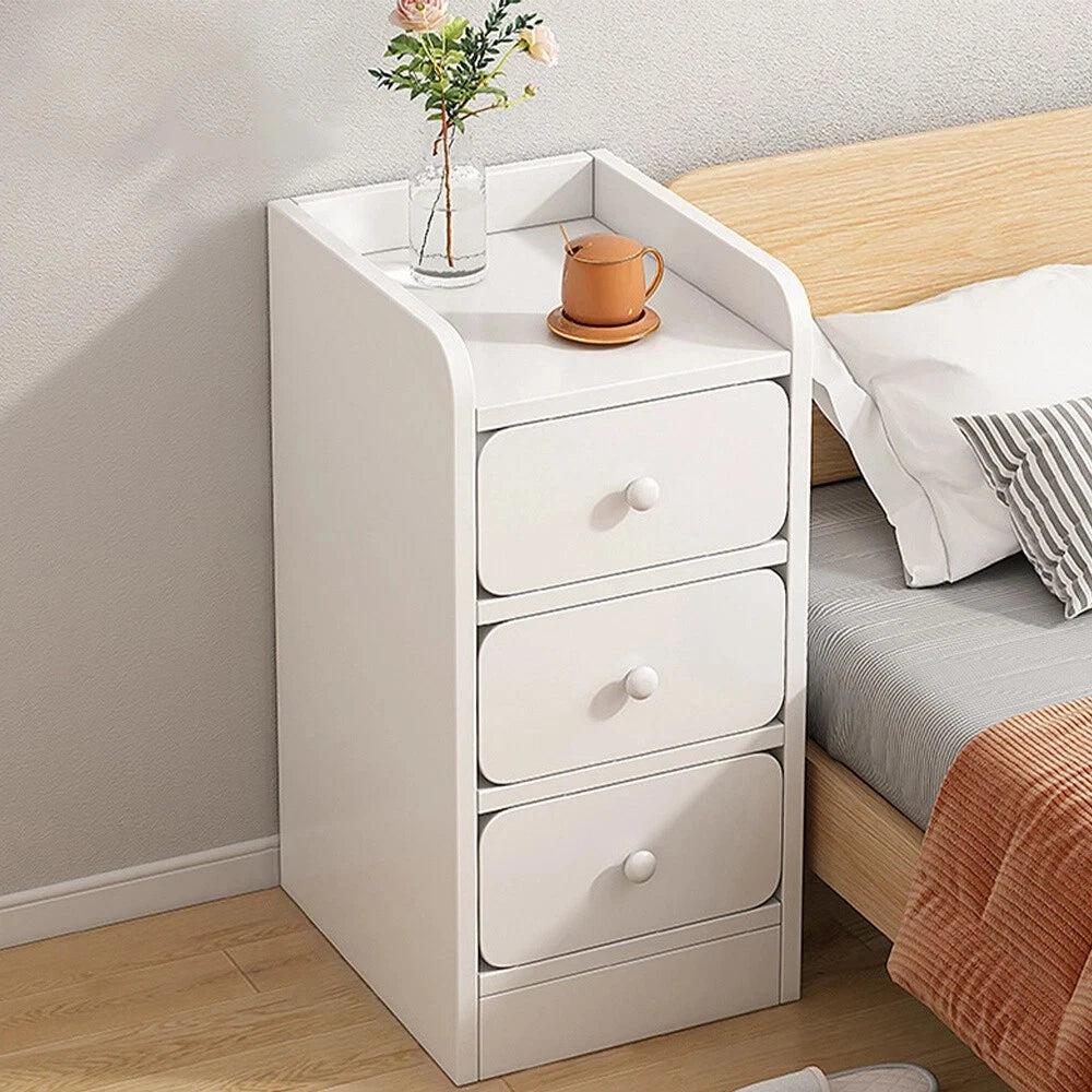 Small Slim Bedside Table Sofa End Side Table Nightstand Bedroom Drawer Cabinet