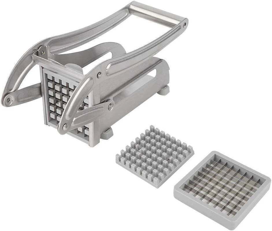 Potato Chipper Chip Chopper Cutter Slicer Maker & 2 Steel Edges French Fries UK