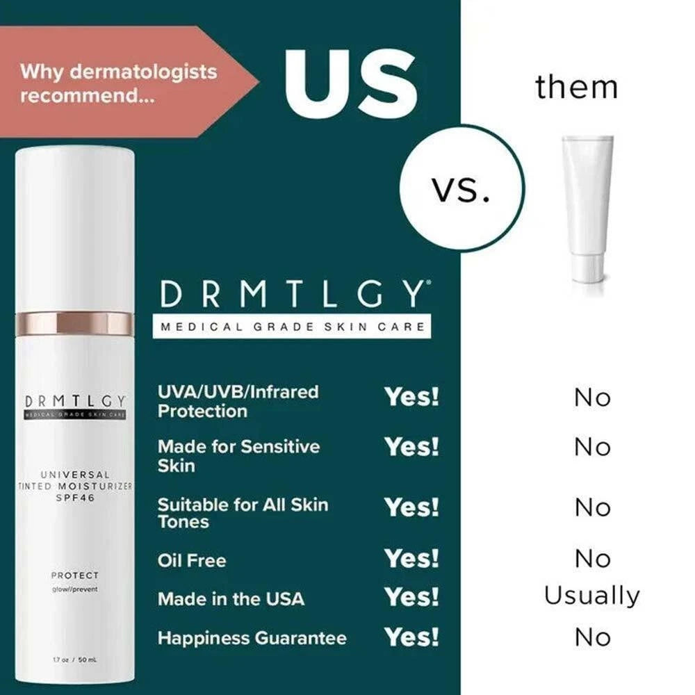 50ml DRMTLGY Tinted Face Moisturizer with SPF46 Sunscreen Skin Care