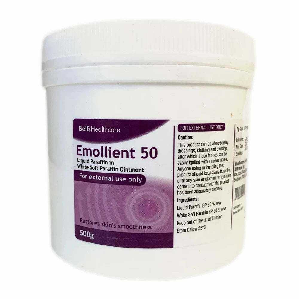 Fifty:50 Liquid Paraffin In White Soft Paraffin Ointment - 500g Bells X 2