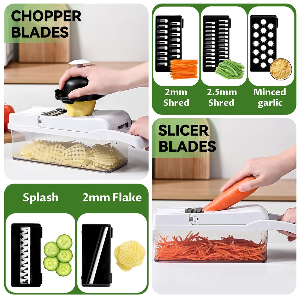 21 in 1 Vegetable Chopper Salad Fruit Mandolin Slicer Food Dicer Cutter Peeler