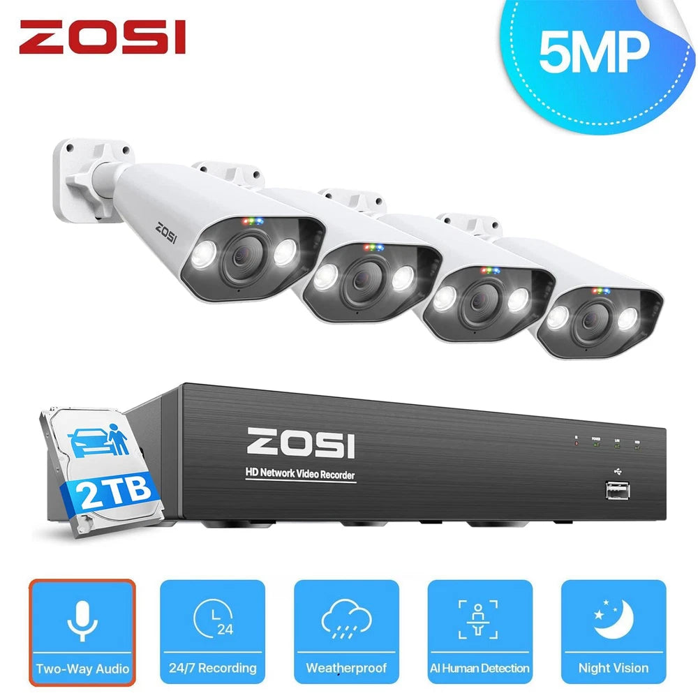 CAMERA POE CCTV 5MP HD IR Security Camera System 4K NVR Home Surveillance Outdoor