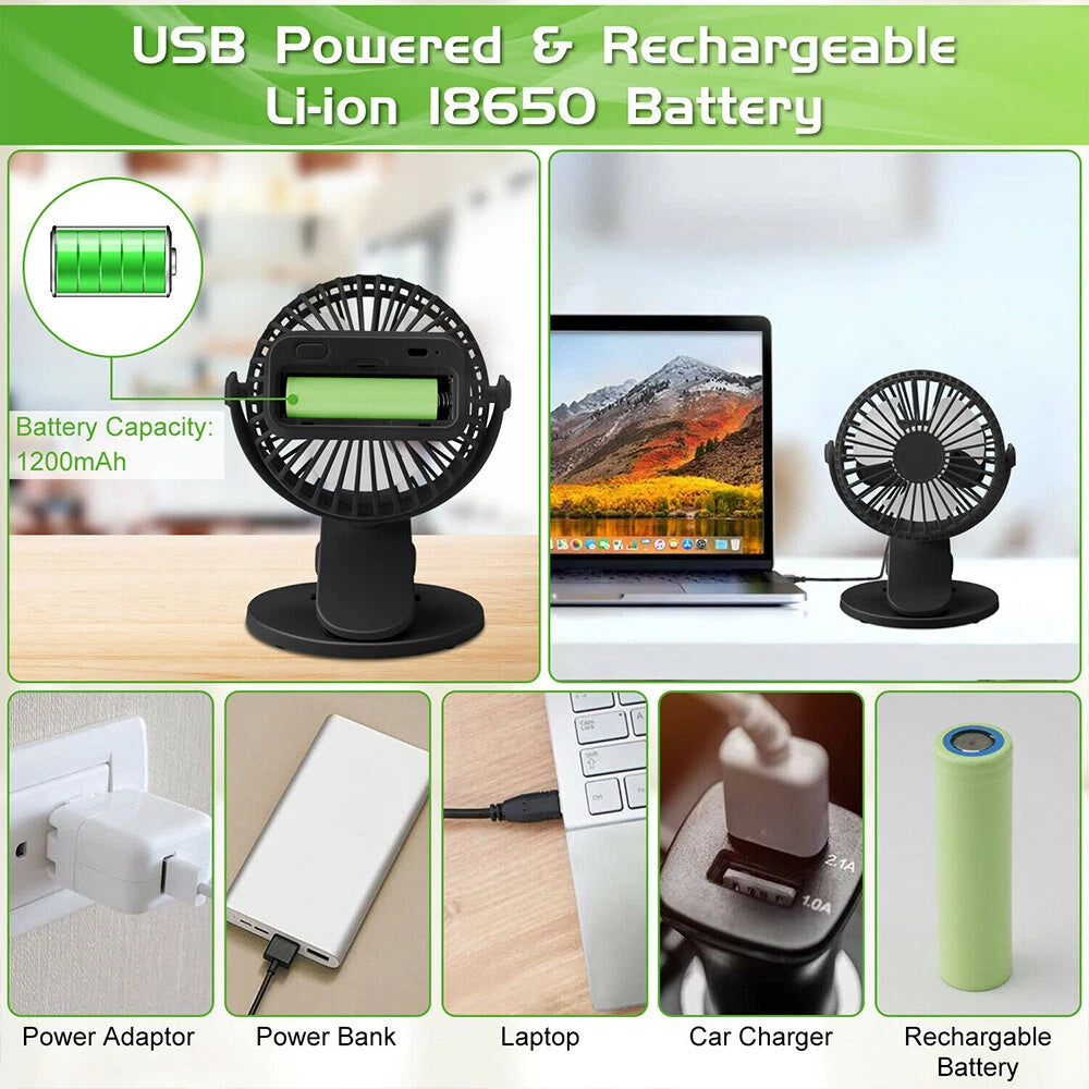 Neck Fan USB Portable Neck Fan Rechargeable Portable Cooler Neckband Bladeless~