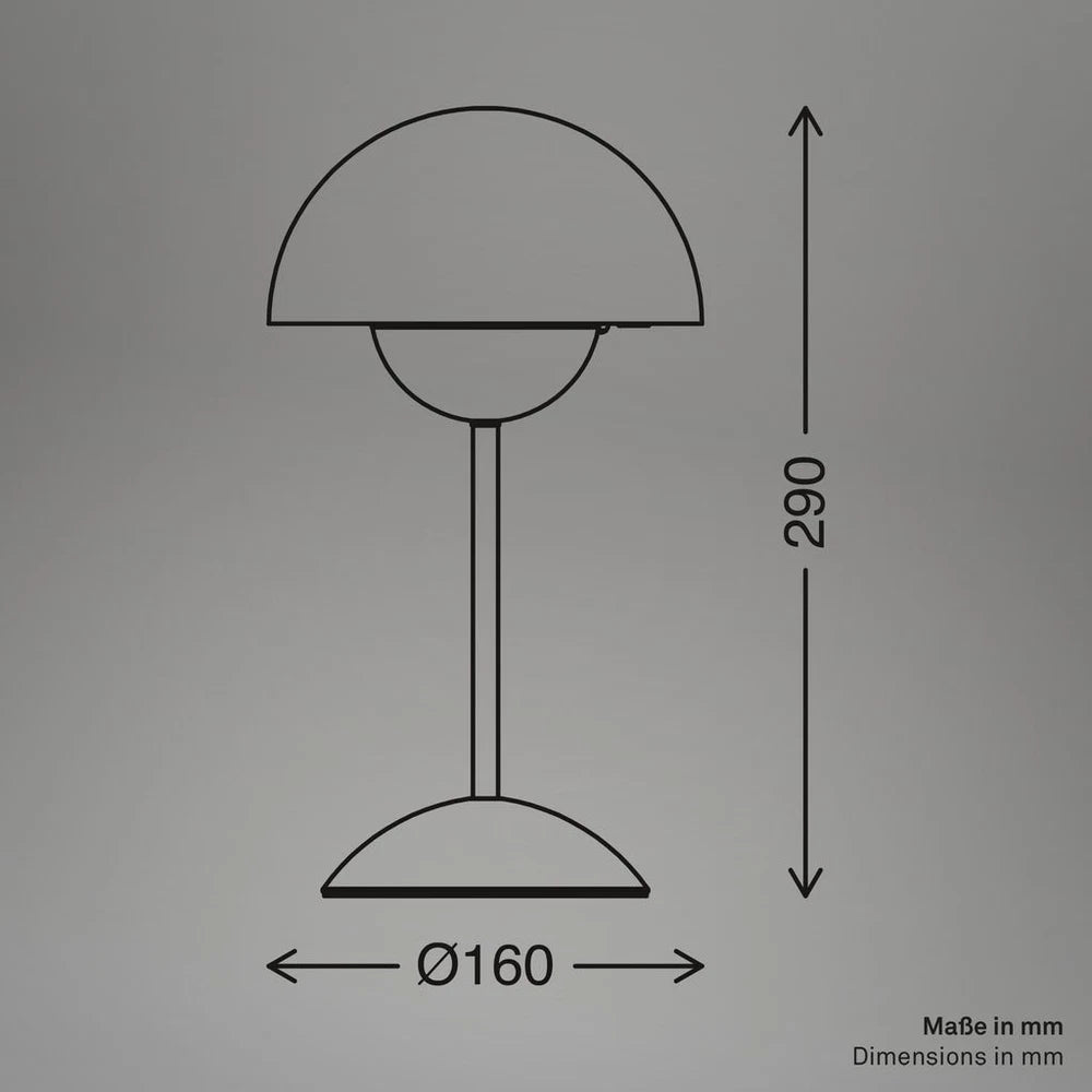 Table Lamp Rechargeable LED Desk Night Light Dimmable Cordless Touch Anthracite