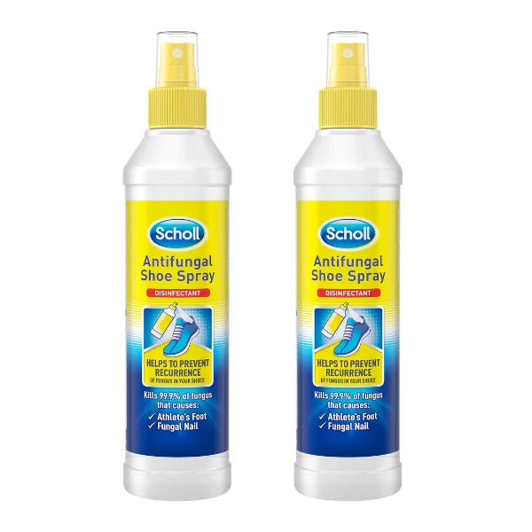 2x Scholl Anti-Fungal Shoe Spray 250ml - Foot Odour, Athletes Foot, Fungal Nail