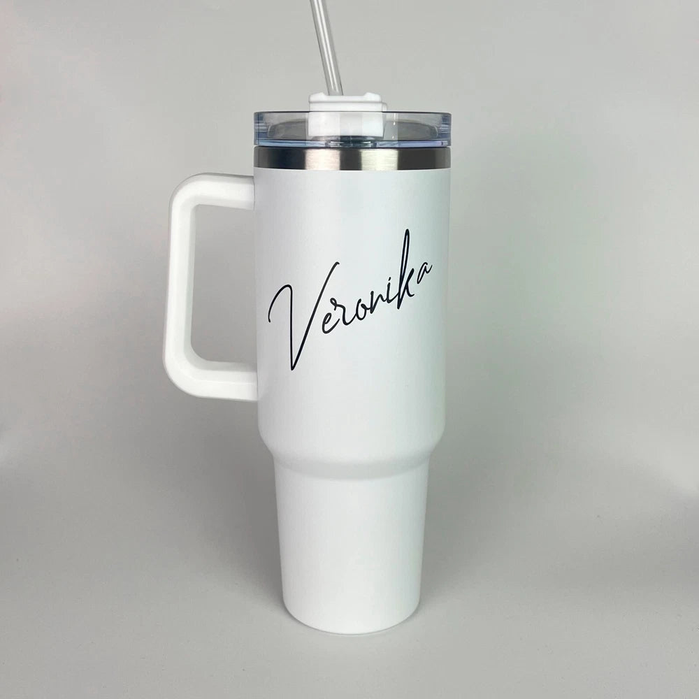 40oz Tumbler Stainless Steel Insulated Travel Mug with Straw and Lid Coffee Mug