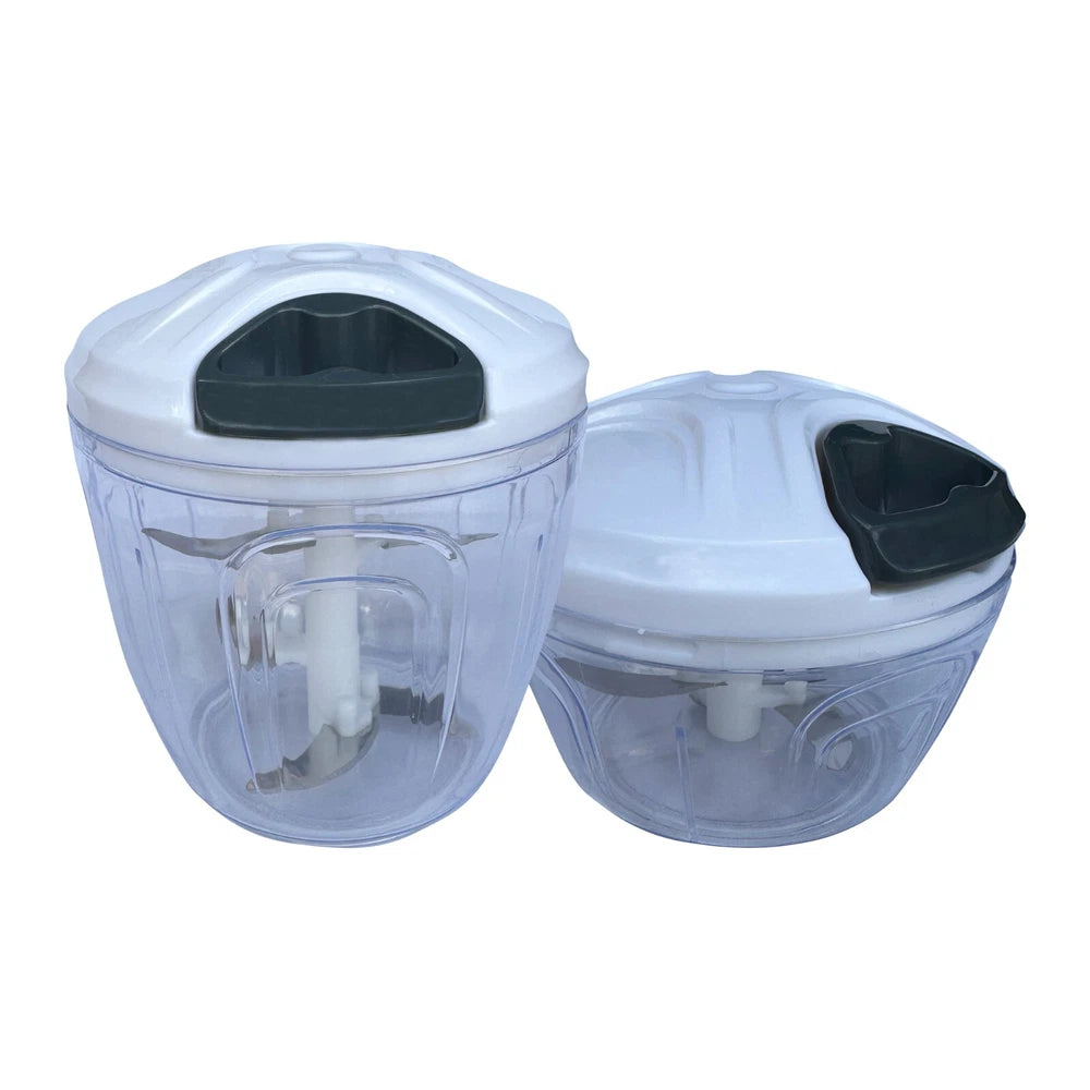 Vegetable Chopper Manual Pulling Food Slicer Hand Blender Kitchen Tool - White