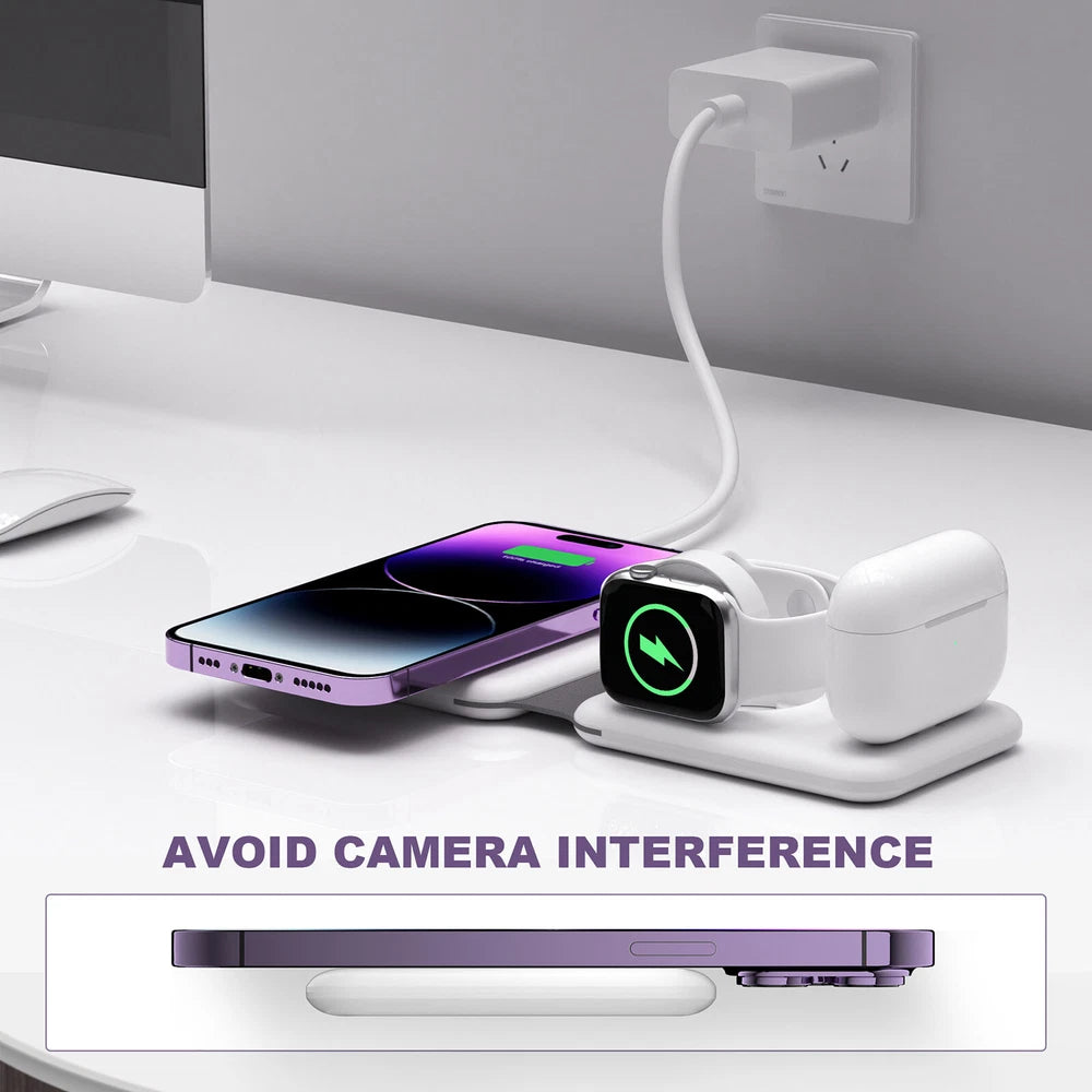 3in1 Wireless Charger Dock Charging Station For Apple Watch iPhone 16 15 14 13 X