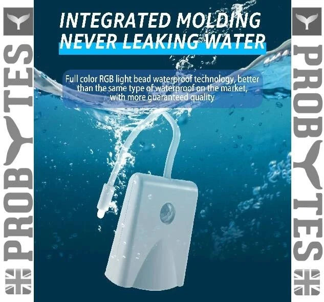 Rechargeable Toilet Bowl Night Light 16 Color LED USB-C PIR Sensor Bathroom Lamp