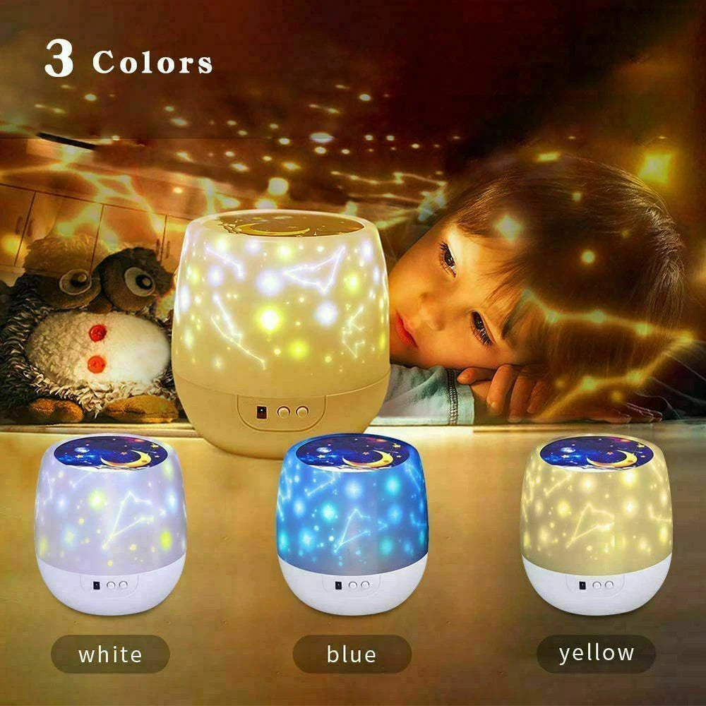 Kids Room LED Night Light Star Sky Projector Lamp 360° Rotating Starry Baby Gift