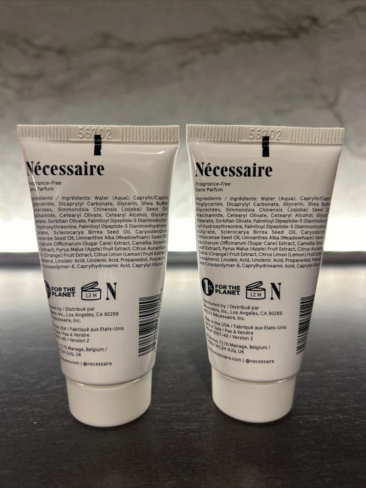2 x Necessaire The Body Lotion Fragrance Free 30ml / 1 fl oz Travel Size New