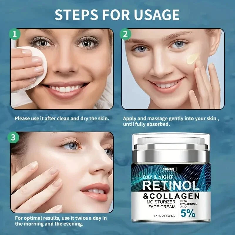 Retinol Collagen for Face with 5%Hyaluronic Acid, Face Cream With Collagen Cream