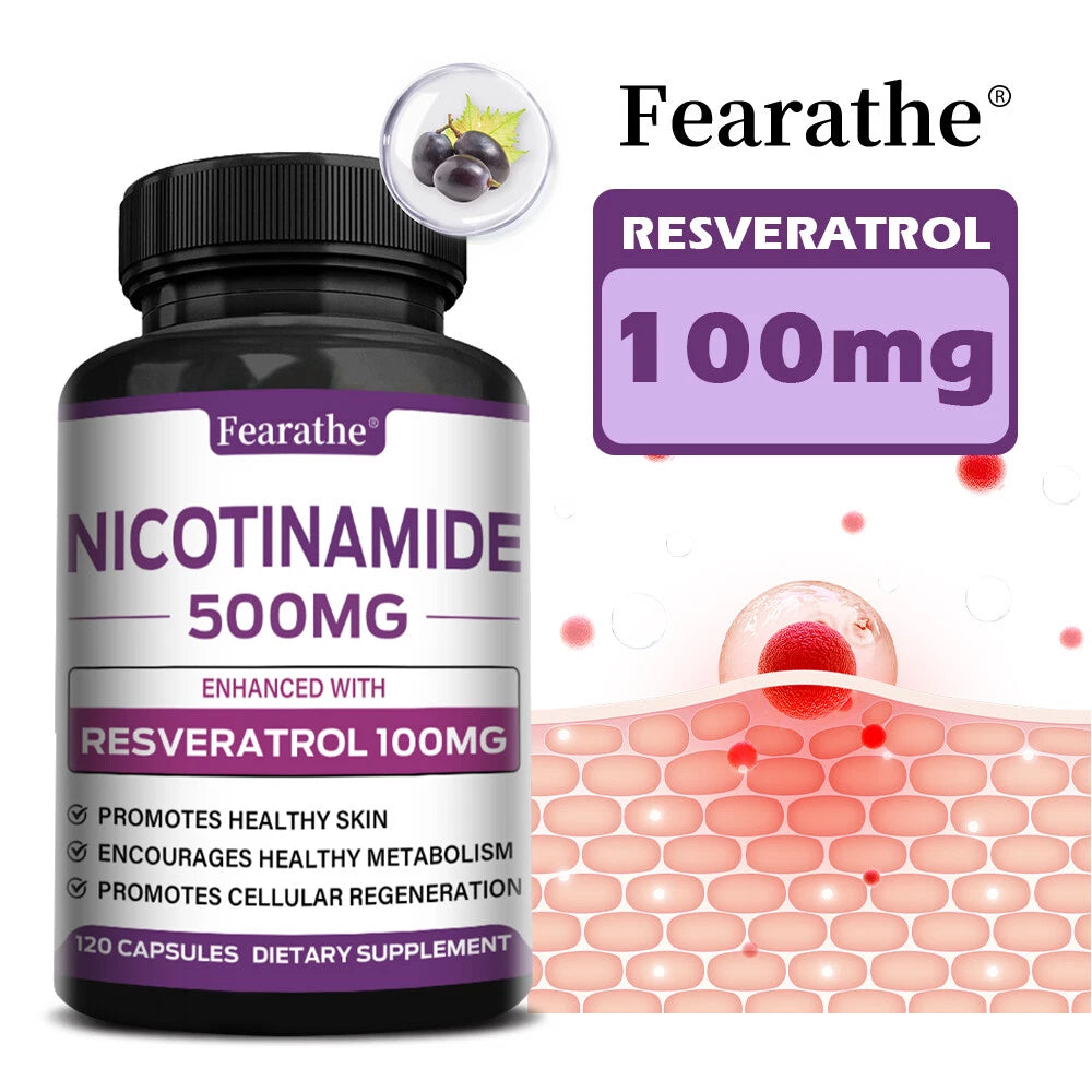 Niacinamide Supplement 500 Mg, Promotes Cell Regeneration, Repair & Skin Health