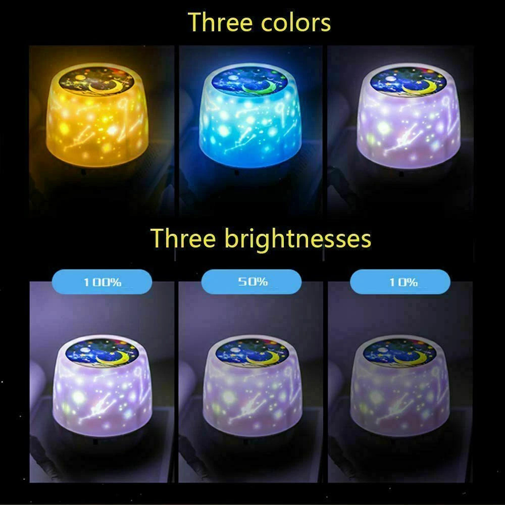 Kids Room LED Night Light Star Sky Projector Lamp 360° Rotating Starry Baby Gift