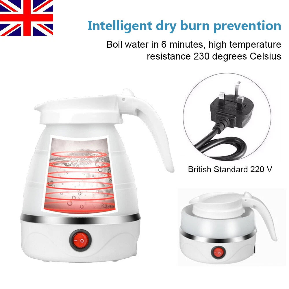 0.6/2/2.3L Portable Fast Boil Electric Quiet Stainless Steel Travel Kettle Jug~