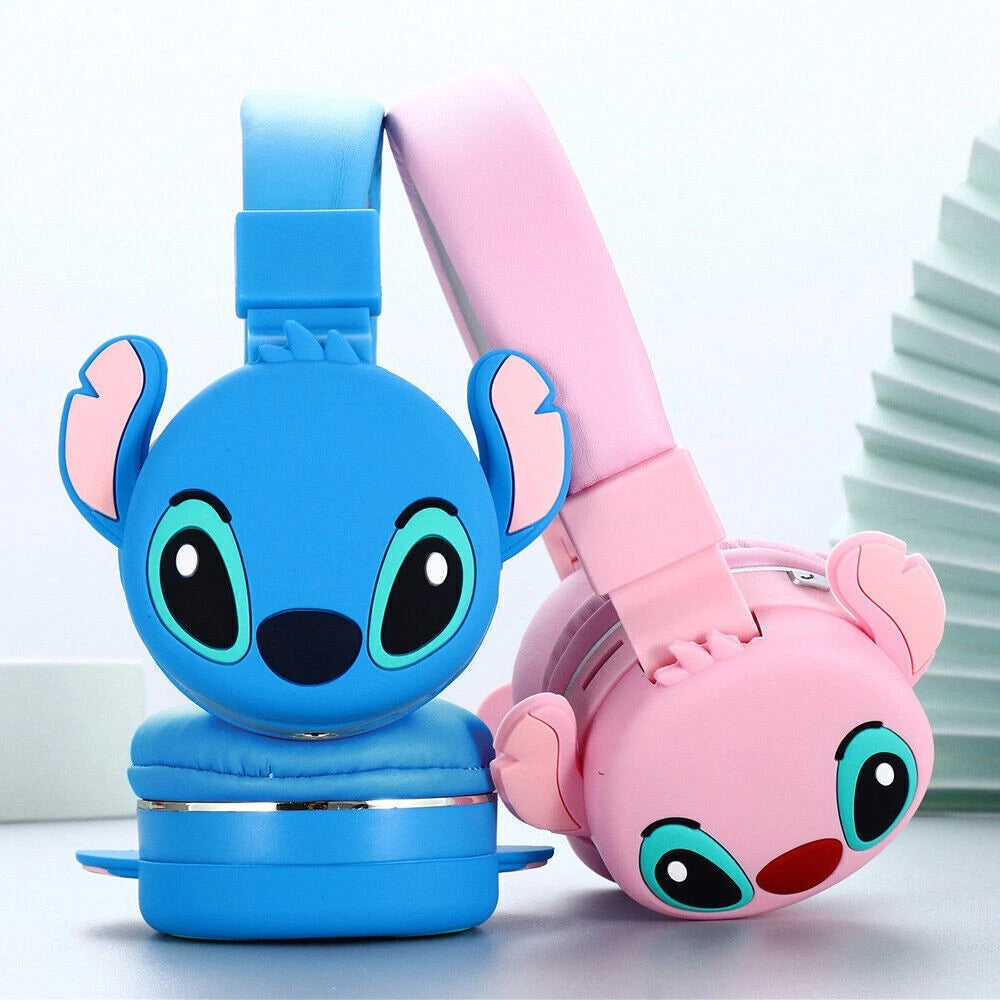 Lilo & Stitch Kids Foldable Wireless Headphones Ear Pads Headset Gift Earphones