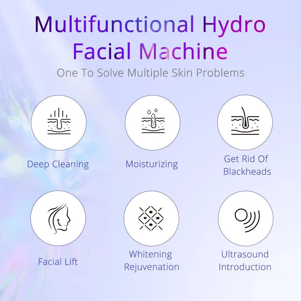 6 in1 Hydra Spa Water Facial Cleaner Aqua Peel Hydro Dermabrasion Beauty Machine