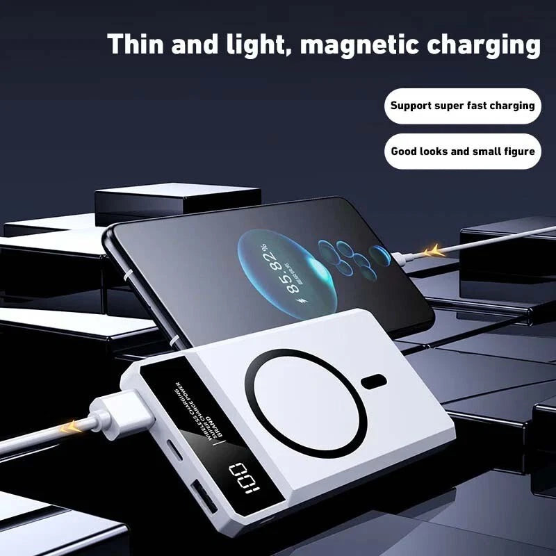 500000mAh Power Bank Magnetic Battery Pack Wireless Charger for iPhone 16/15/14