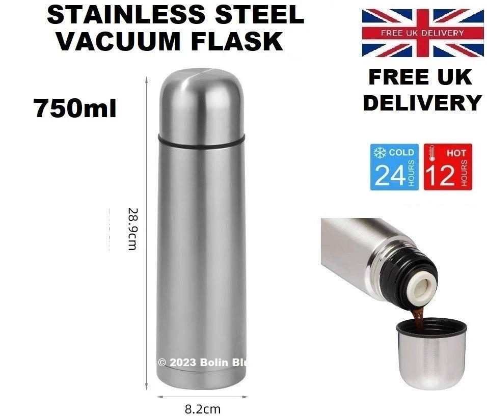 1L Stainless Steel Water Flask Vacuum Insulated Lid Cup Tea Coffee thermos sport