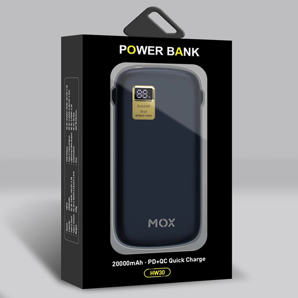 MOX 20000mAh Power Bank USB-C Fast Charging DIGITAL Display High Speed