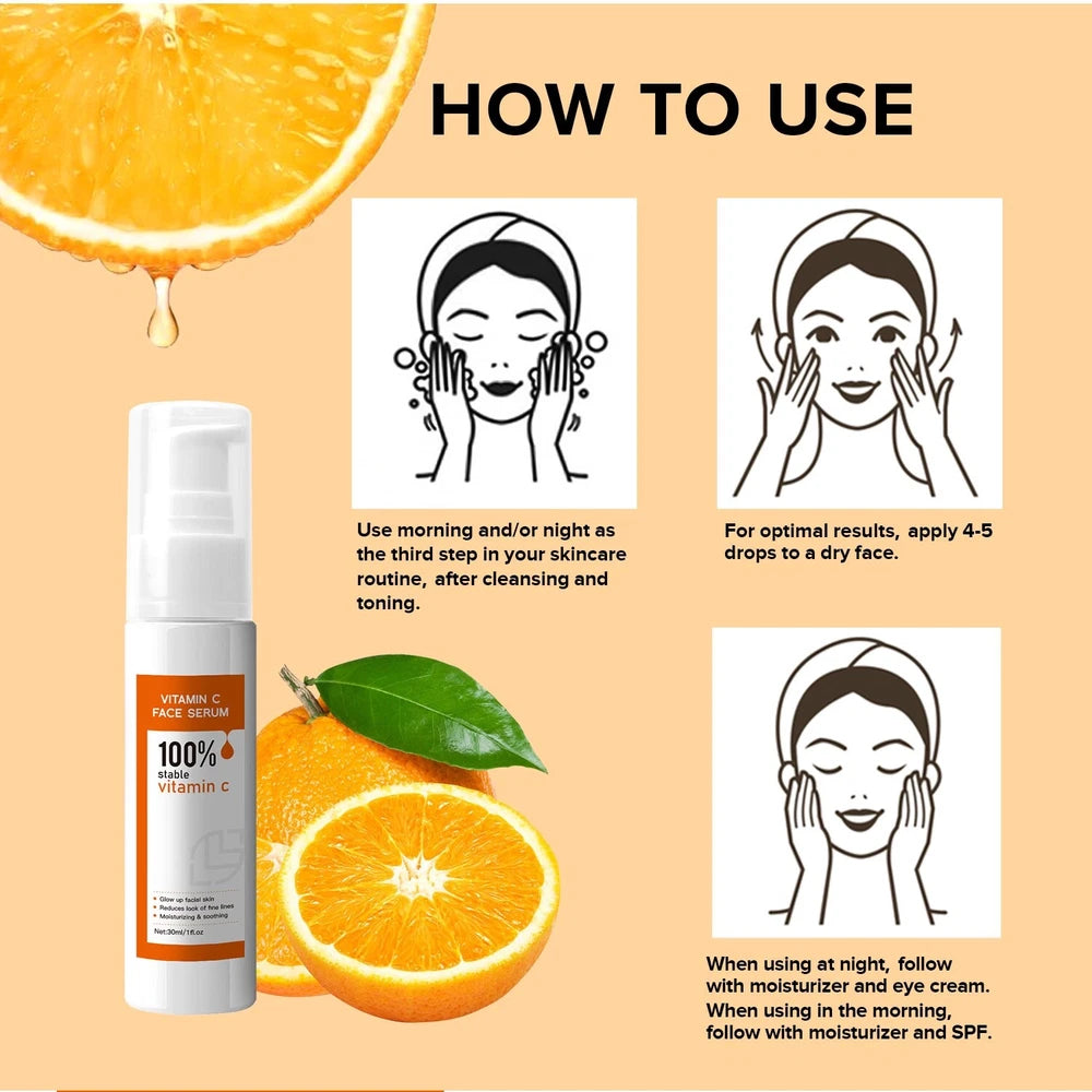 ADVANCED VITAMIN C SERUM Powerful Anti-Aging collagen-Boost Face Serum Day Night