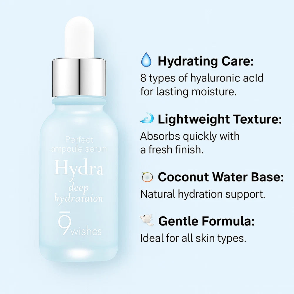 9wishes, Face Serum 50ml Deep Hydration Moisturising and Firming Korean Skincare