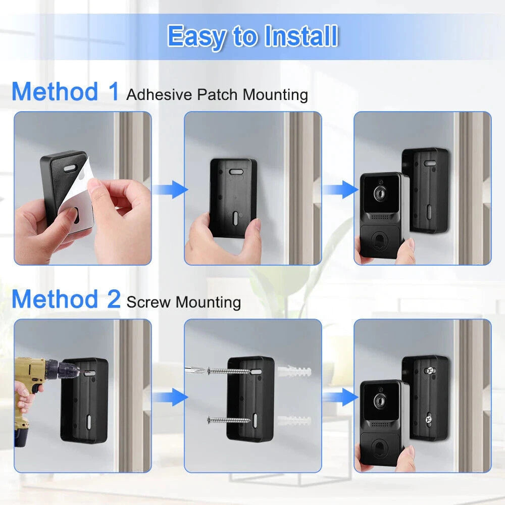 Smart Wireless WiFi Ring Doorbell Security Intercom Video Camera Door Bell