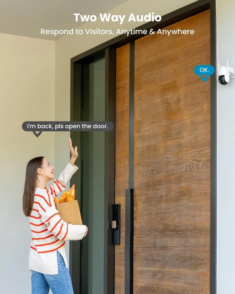 360° Wireless Security Camera PTZ WiFi IP Solar Powered Energy CCTV Outdoor Home