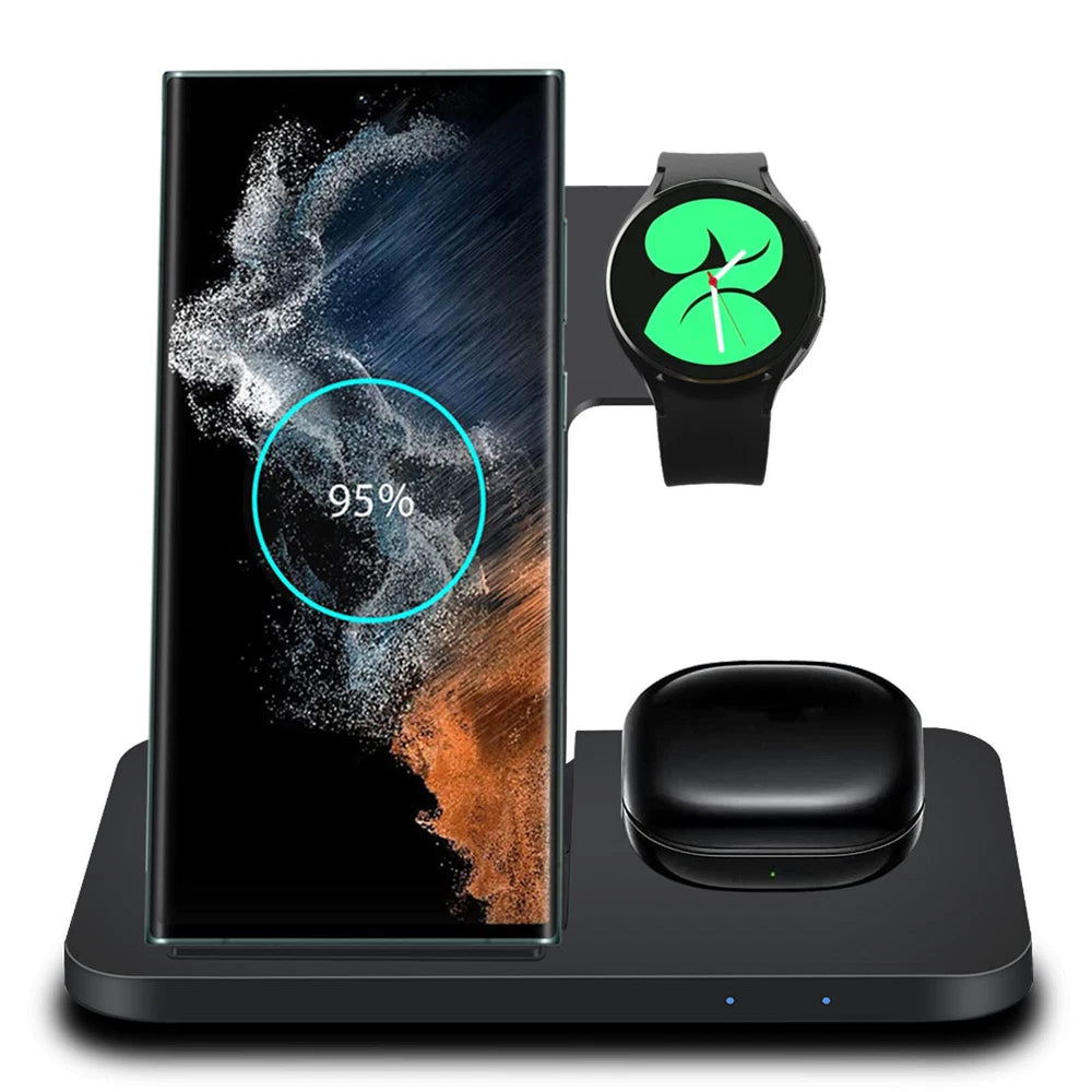 3in1 Wireless Charging Station For Samsung Galaxy Watch 8/Ultra S25 Edge S24 S23