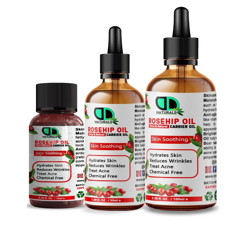 Rosehip Oil Certified Organic Skin Essential Oil Pure & Natural Best Facial Oil