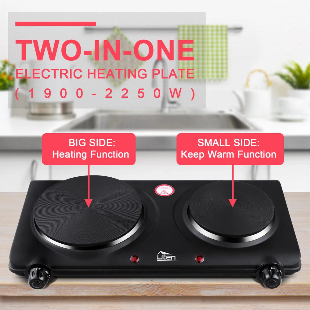 New Electric Hot Plate Portable Single Double Table Top Cooker Kitchen Hob Stove