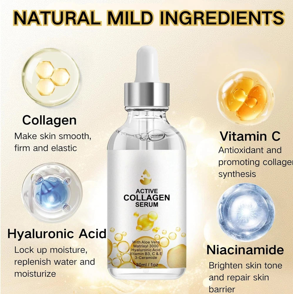 Anti Ageing Serum Wrinkles Skin Plumping Rejuvenating Collagen - Hyaluronic Acid