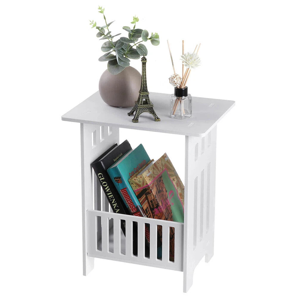 White Small Bedside Table Drawer Cabinet Side End Table Nightstand Storage Shelf