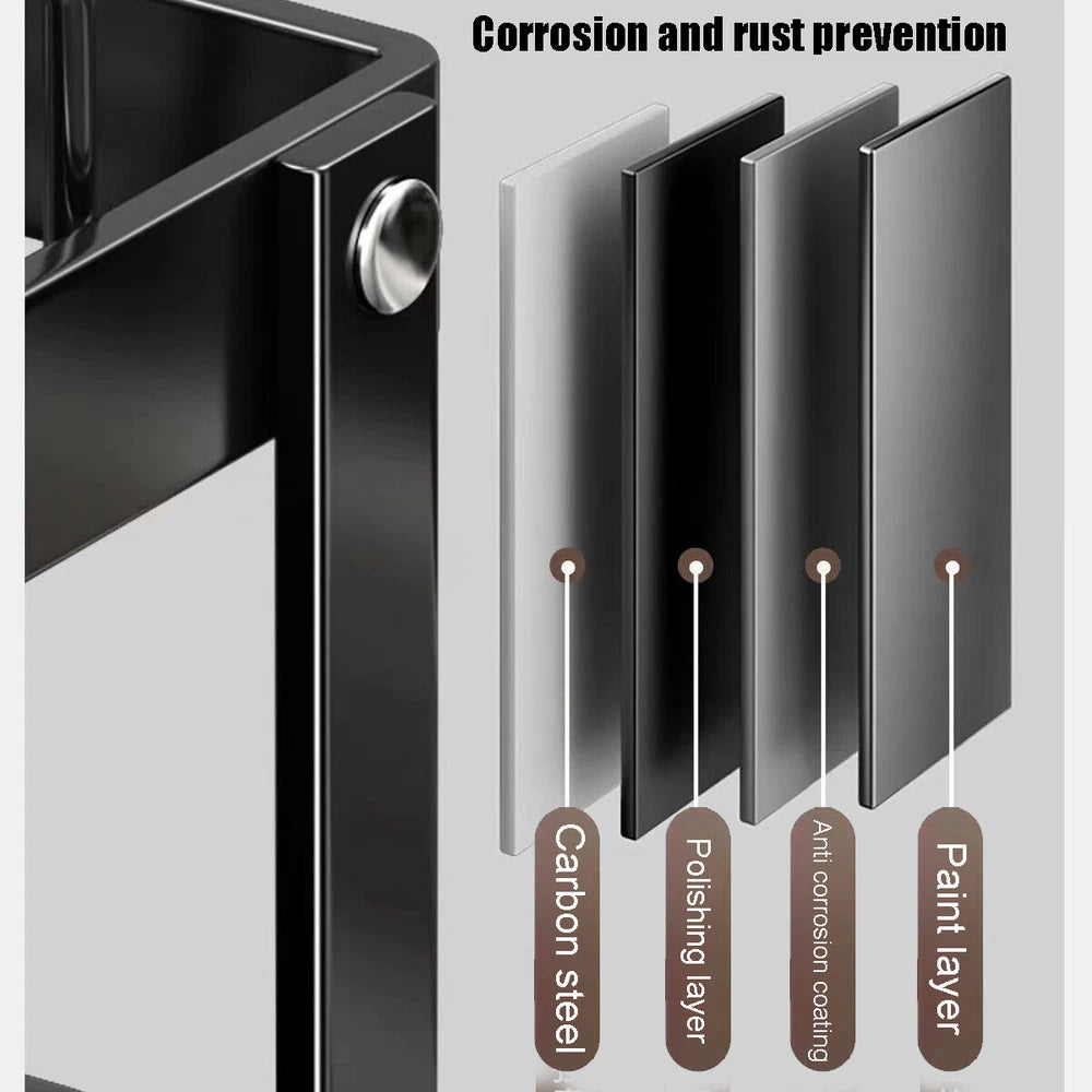 2 Tier Dish Drainer Rack with Drip Tray Cutlery Holder Plate Racks Kitchen Sink