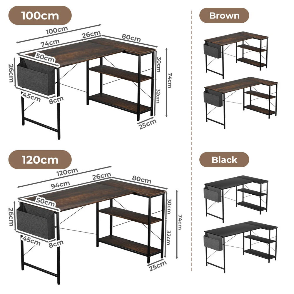 Levede L Shaped Gaming Computer Desk Workstation Study Corner Table Home Office
