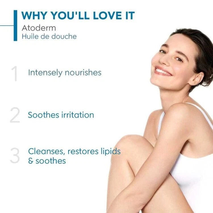 Bioderma Atoderm Shower Oil 200ml Pump Bottle - Ultra-Nourishing Anti-Irritation